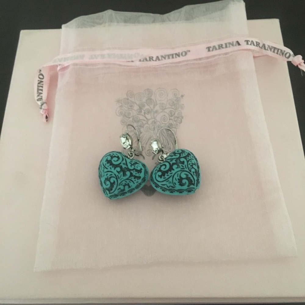 Tarina Tarantino turquoise heart earrings